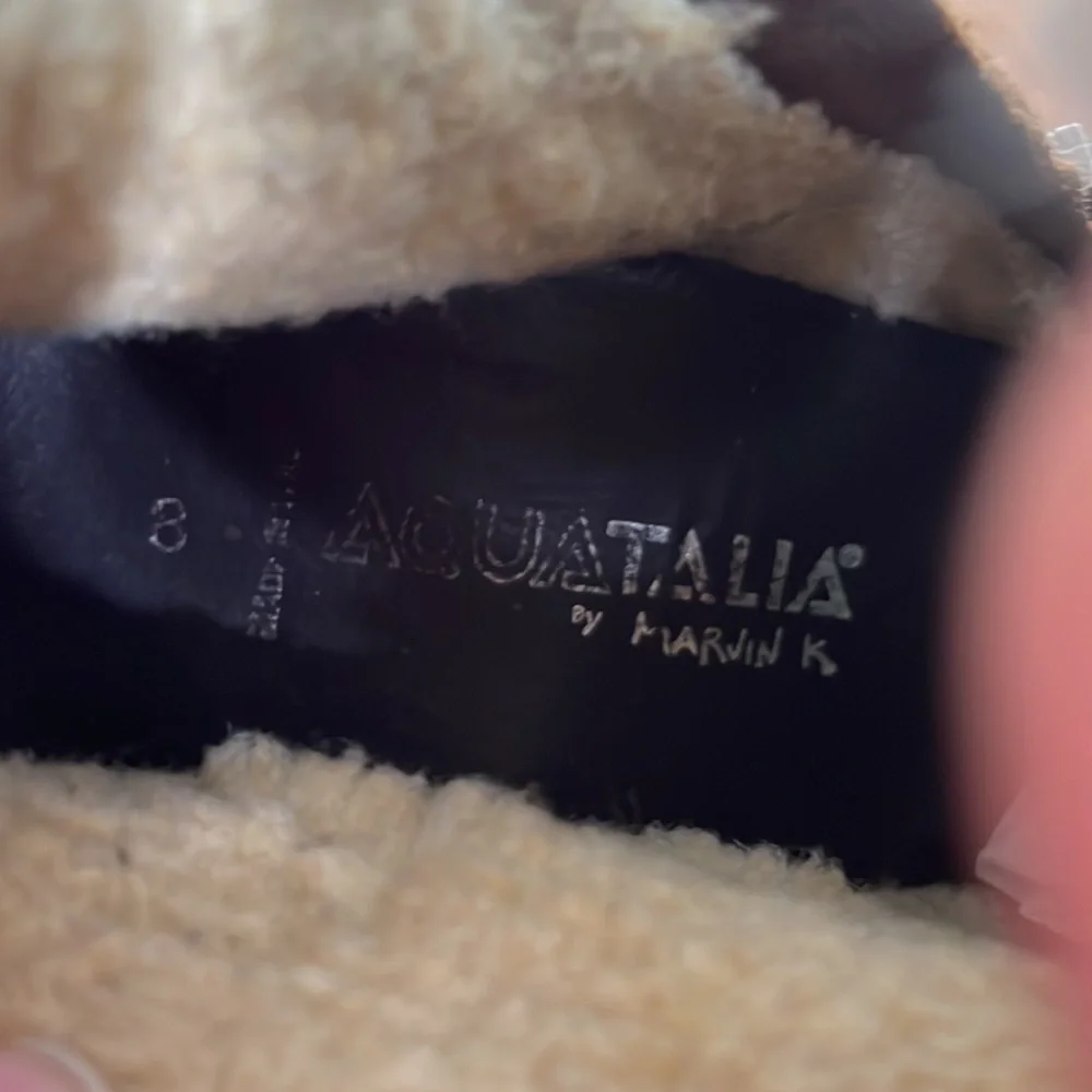 Aquatalia Suede‎ Wedge Shearling Ankle Boots Women’s Size 8
